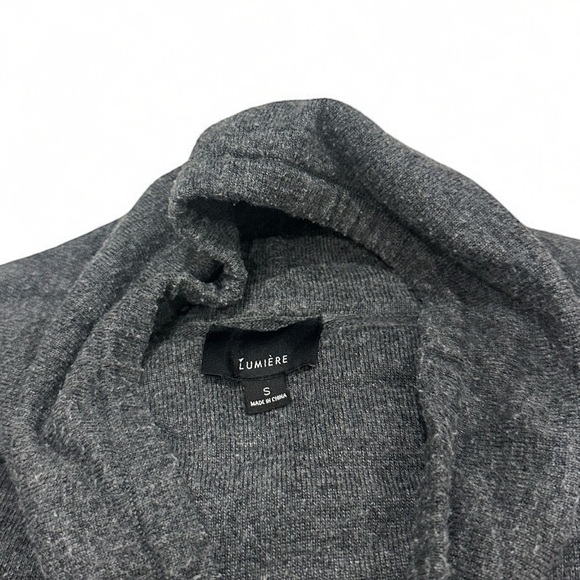 LUMIERE Women’s Cowl Turtleneck Gray Sweater Wity Pockets Small Gray - Picture 4 of 8